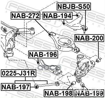 Сайлентблок задн попереч тяги nissan teana RUS