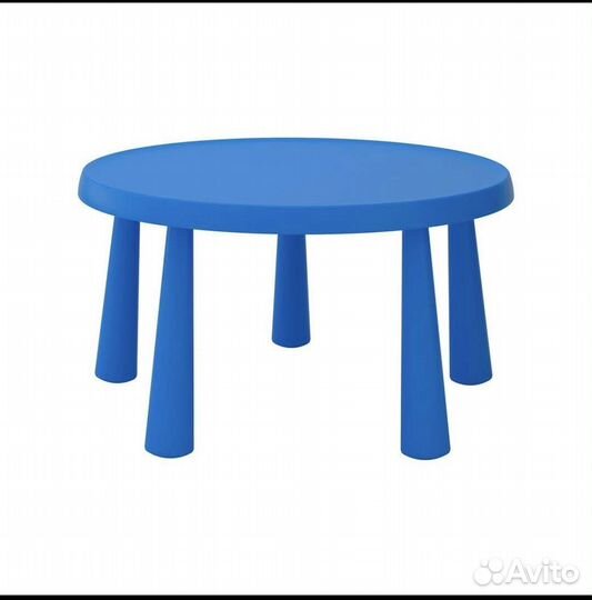 Детский круглый стол и 3 стульчика икея маммут