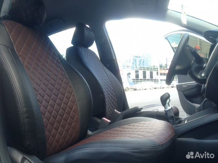 Чехлы из экокожи Киа Рио 4 ромб 2017