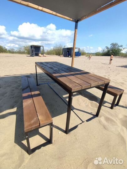 Стол и лавки лофт