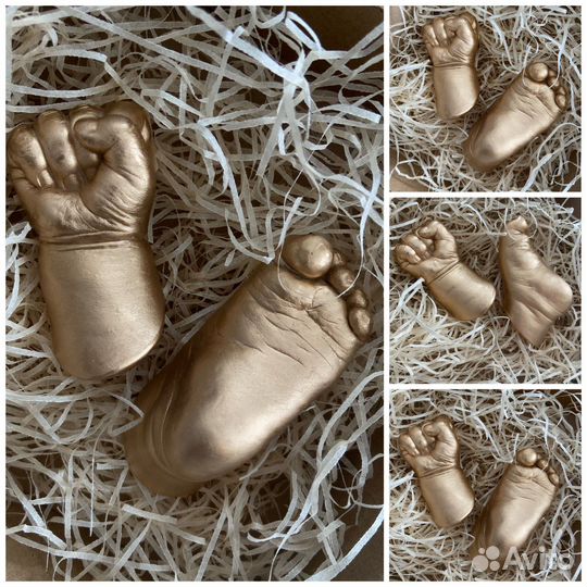 Детские слепки из гипса, семейные слепки