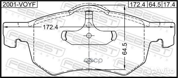 Колодки тормозные передние 2001voyf Febest