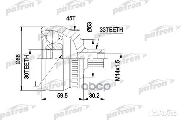 ШРУС наружн к-кт 33x53x30 ABS:45T VW: passat PC