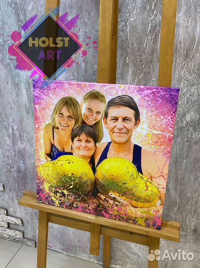 Портрет по фото на холсте