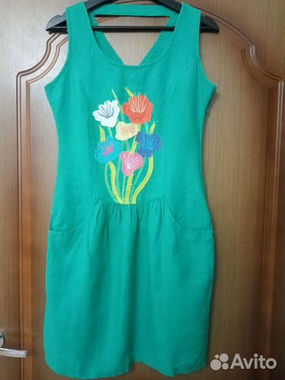 Платье летнее женское 44 46 лен 100%