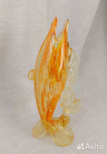 Статуэтка ваза *Рыба* из цветного стекла СССР