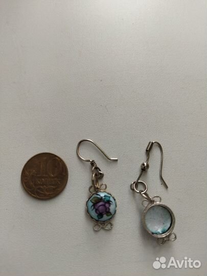 Cерьги финифть