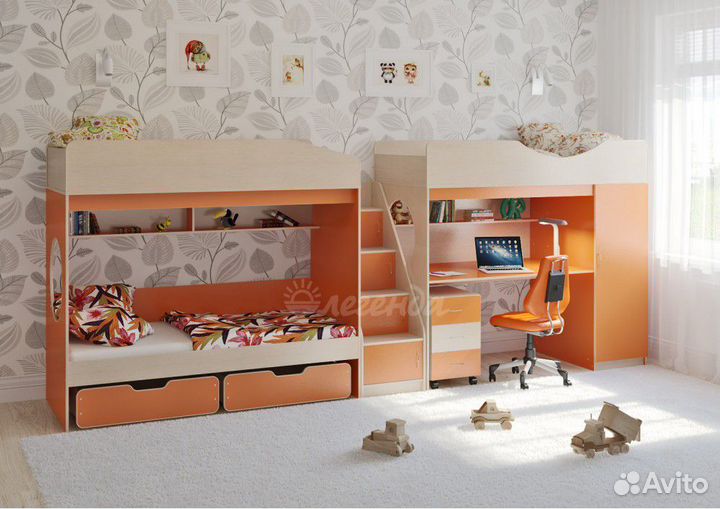 Кровати для троих детей Легенда 10.6