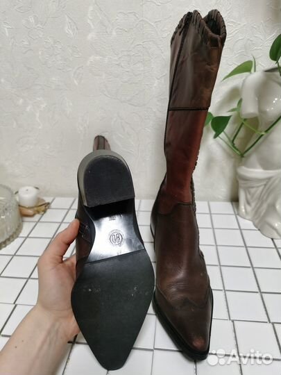 Сапоги казаки кожа