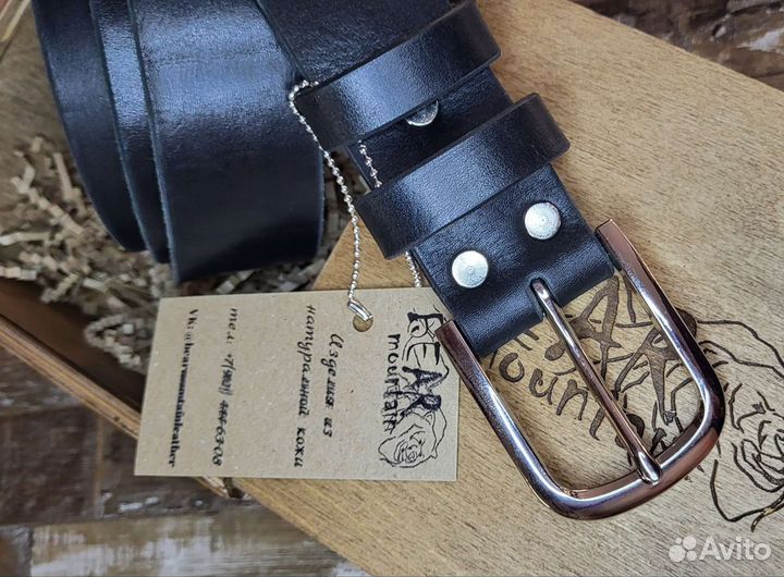 Ремень из натуральной кожи ручной работы