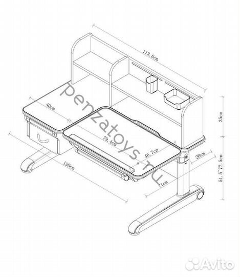Парта растущая и кресло