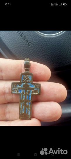 Крест 19 век с эмалью