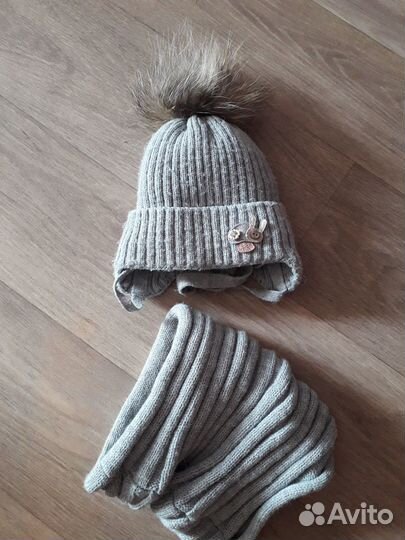 Зимняя шапка 46-48 и снуд