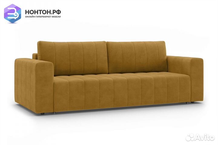 Диван еврокнижка Малибу горчичный