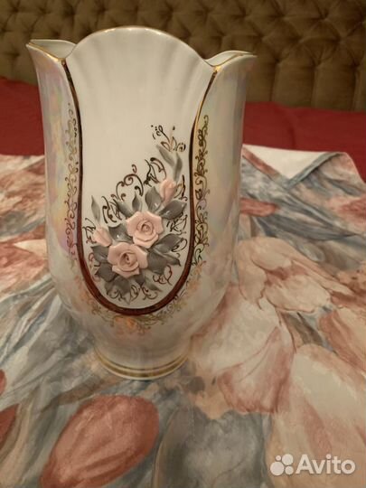 Тарелка, ваза для цветов фарфор лепнина Fenix