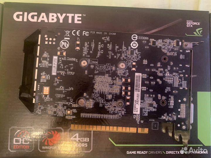 Видеокарта gigabyte GeForce GTX 1050 Ti OC