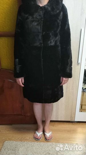 Шуба норковая с капюшоном
