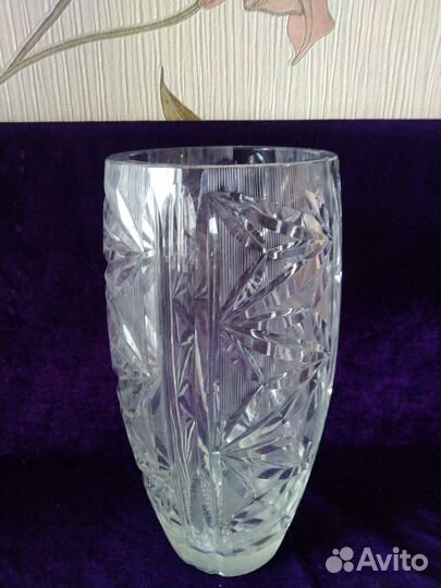Большая тяжелая хрустальная ваза СССР