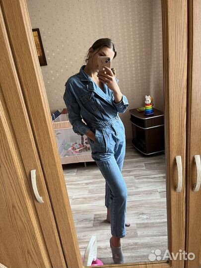 Комбинезон женский джинсовый 44