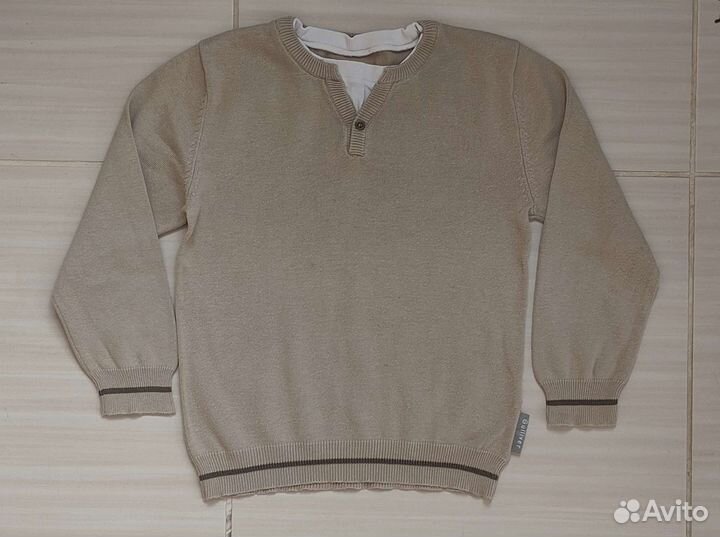 Джемпер, брюки р.116, Жилет, рубашка, джинсы р 122