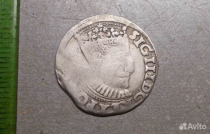 3 гроша 1590 год Польша Сигизмунд Оригинал