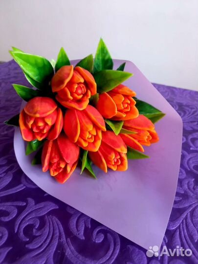 Букет тюльпанов из мыла