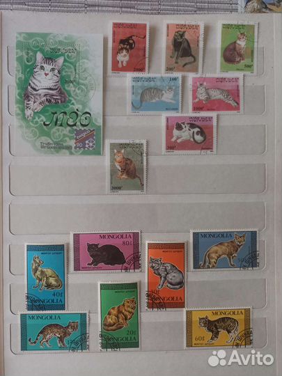 Марки зарубежные кошки фауна