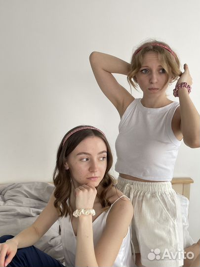 Шелковый ободок для волос