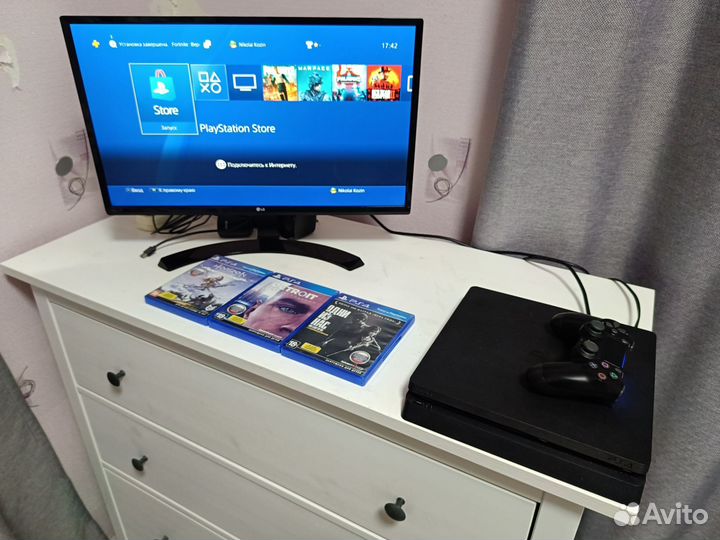 Sony playstation 4 slim 1tb с играми