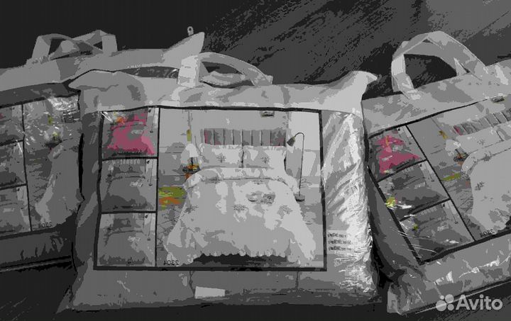 Постельное белье евро с готовым одеялом