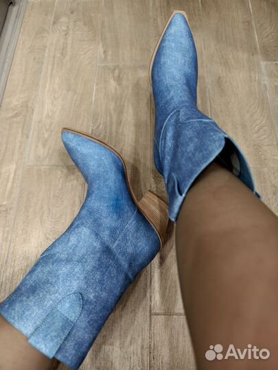 Полусапоги 38 Эконика ботинки кожа казаки деми