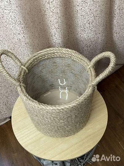 Кашпо напольное уличное из джута