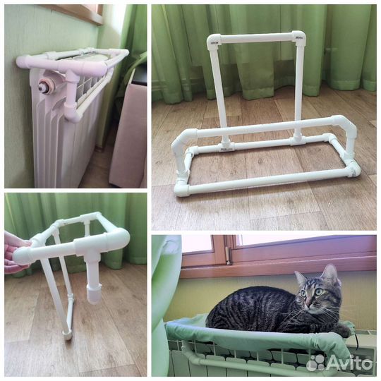 Лежанка гамак для кошек на батарею