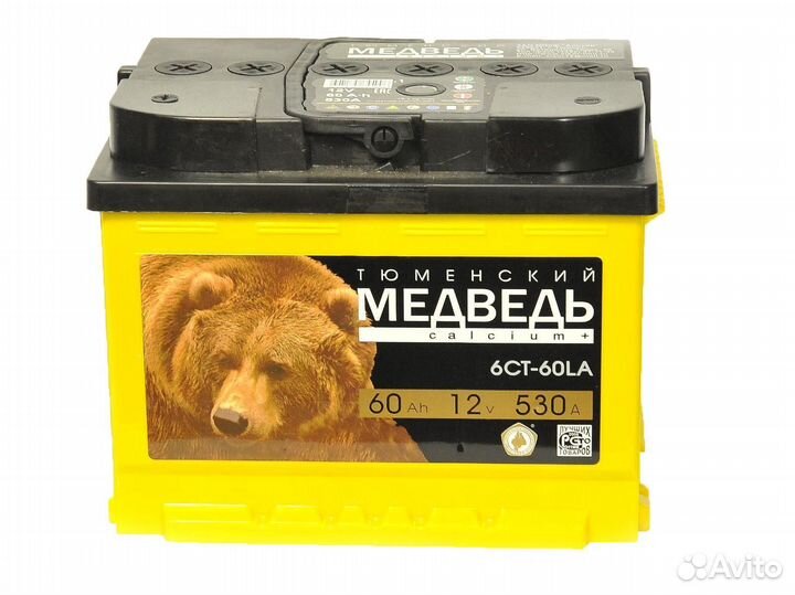 Акб 60Ач Тюменский медведь прямая полярность
