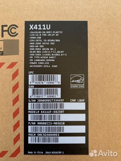 Asus Vivobook 14 X411UF по запчастям