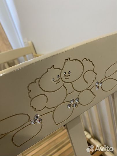 Детская кроватка и комод красная звезда елисей