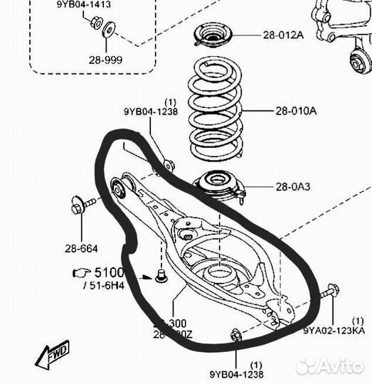 Рычаг нижний под пружину мазда сх-5 (комплект)