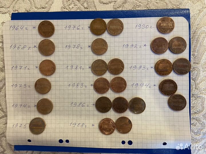 Монеты старички центы США