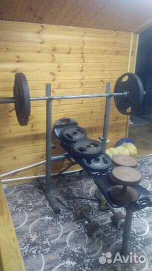 Штанга гриф блины бу