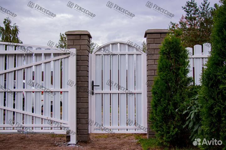 Забор металлоштакетник 2 м. 0.45 мм. под ключ