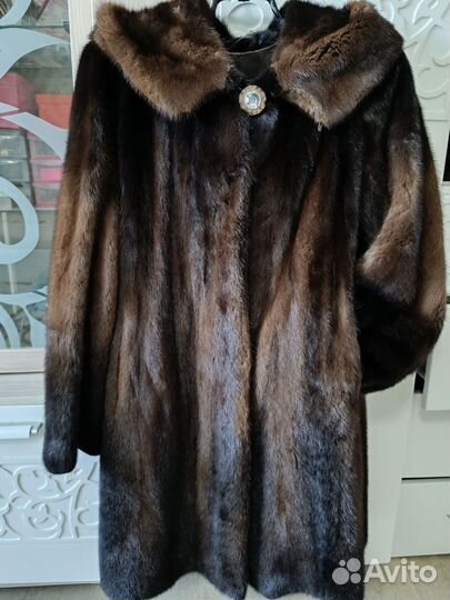 Шуба норковая с капюшоном