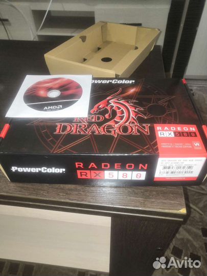 Видеокарта rx 580 8gb red dragon PowerColor ос