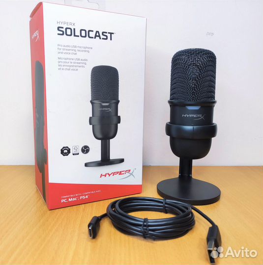 Микрофон Hyperx Solocast + пантограф
