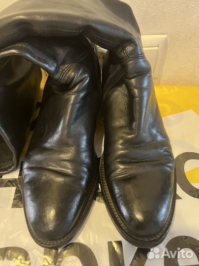 Сапоги ботфорты черные 36,5 Италия кожа
