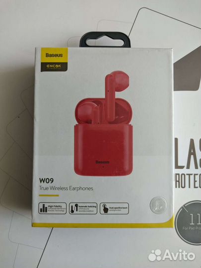 Беспроводные Наушники Baseus W09 Красные