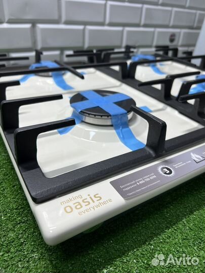 Газовая варочная панель Oasis Чугун Бежевая Новая