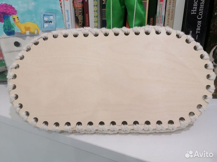 Вязаная корзинка хлопок 30 на 15 на 13,5