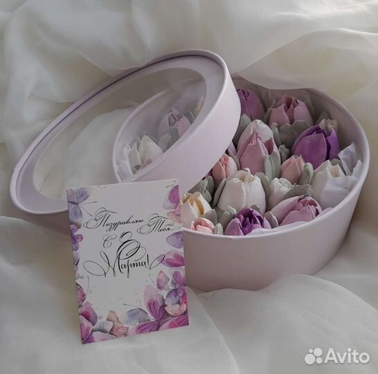 Цветы тюльпаны,букет из зефира