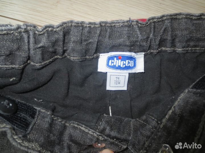 Джинсы Chicco на хлопк. подкладке, 9-12 мес
