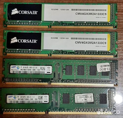 Оперативная память DDR3 8gb(4х2gb) 1333MHz